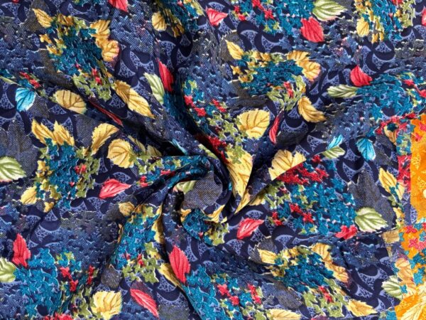 floral printed crepe fabric